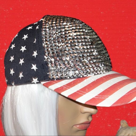 David & Young collection patriotic cap with bling bling - Picture 3 of 7